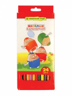 Карандаши цв. "СКФ. Сибирский кедр. Веселые карандаши" 24 цв.