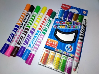 Фломастеры 6шт 12цв macaw #1111-6