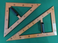 Линейка треугольник и угол для досок 50см s012