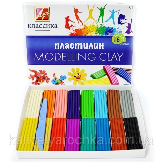 Пластилин Луч Классика 16 цветов со стеком