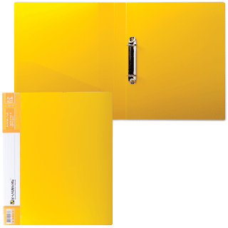 Папка на 2х и 4х - кольцах (A4, Желтый) средней плотности