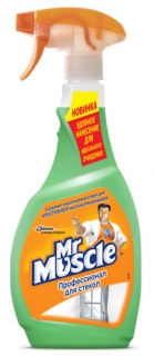 МИСТЕР МУСКУЛ Чистящее и моющее средство для стекол с нашатырным спиртом триггер 500мл