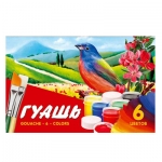 Гуашь 6 цв. 20 мл BG "Пейзаж с птичкой"