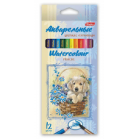 Акварельные цветные карандаши Hatber 12 цв