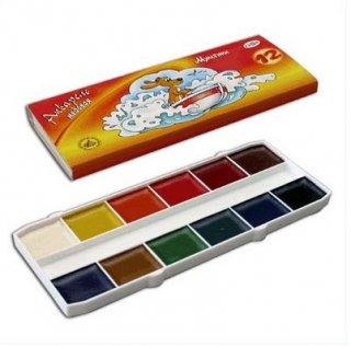 Акварель медовая "Гамма" Мультики, 12 цветов