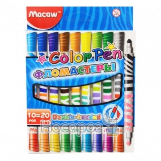 Фломастеры Macaw МС1111-10 двусторонние