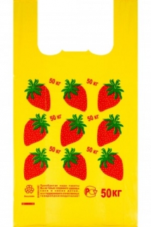 Пакет клубника с ручкой