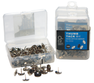  Кнопки канцелярские Deli 0022 металлические стальные (100 штук в упаковке)